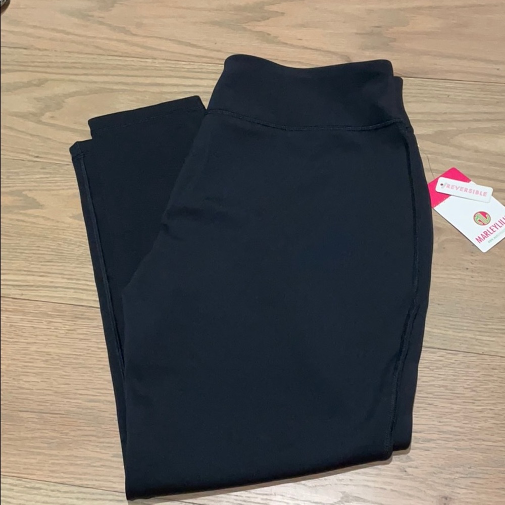 Marleylilly reversible black/brown leggings BNWT